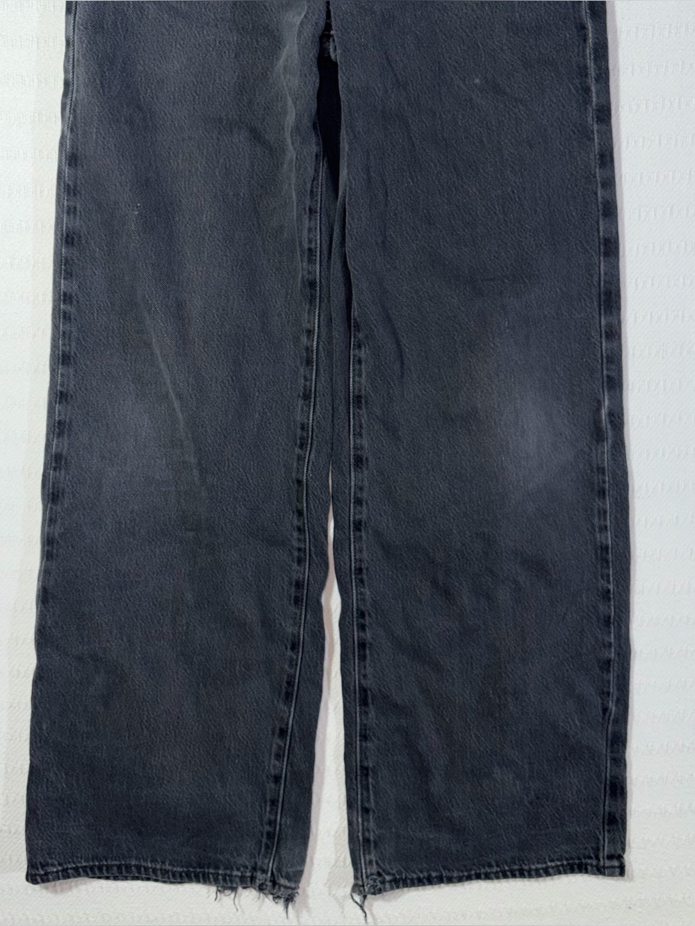Levis Womens Cinch Baggy High Rise Wide Leg Jeans Size 24 Charcoal Black - Picture 5 of 11